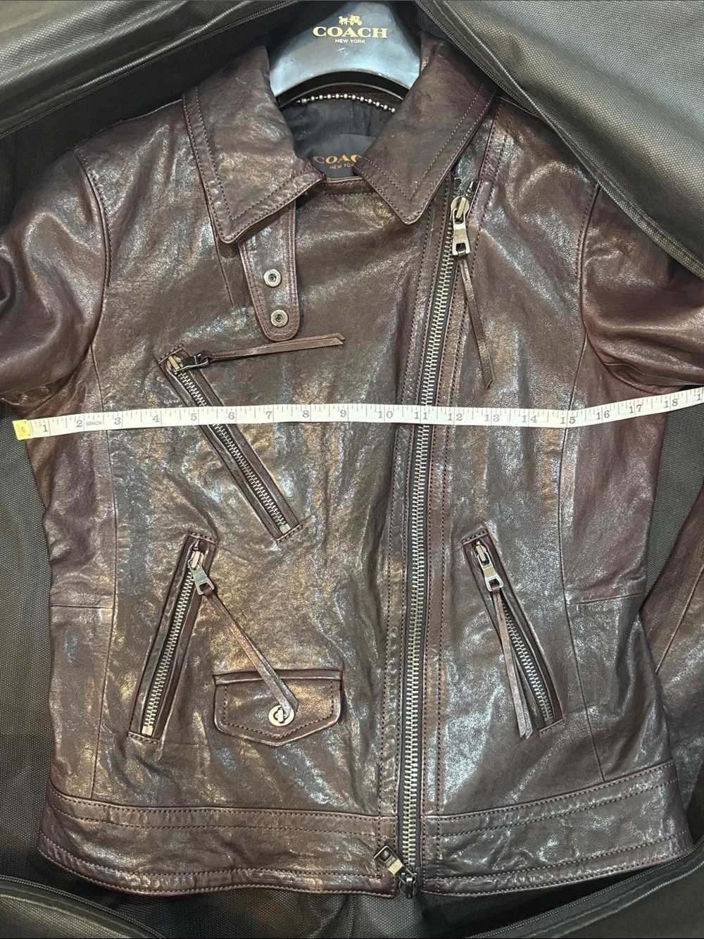 Coach Women’s Oxblood Leather Biker Jacket